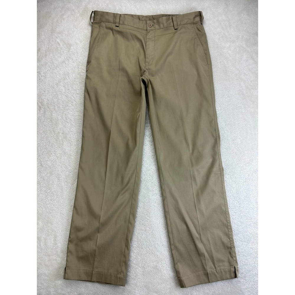 Nike Golf Dri-Fit Tech Pants Mens 34x30 Khaki Flat Front Stretchy Performance